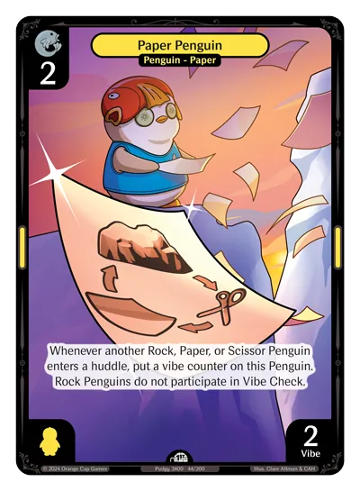 Paper Penguin Paper Penguin - Common Yellow Character Vibes TCG card