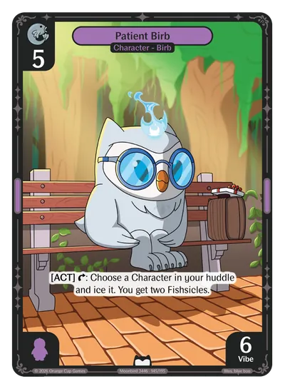Patient Birb - Common Purple Character Vibes TCG card