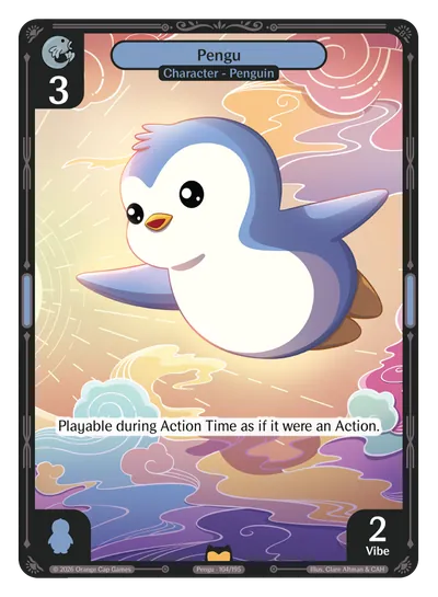 Pengu Pengu - Rare Blue Character Vibes TCG card
