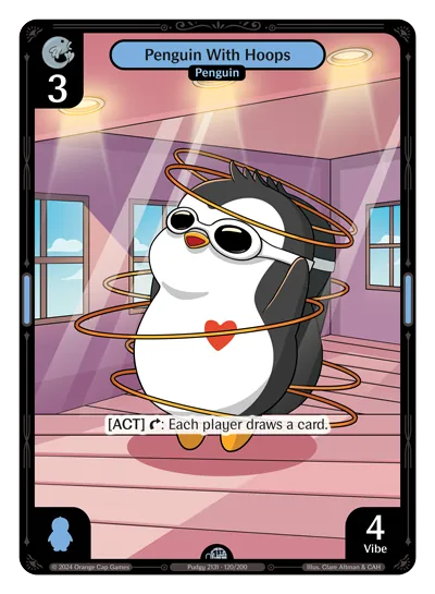 Penguin With Hoops Penguin With Hoops - Uncommon Blue Character Vibes TCG card