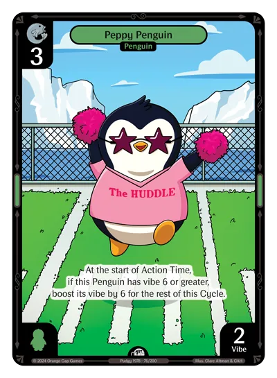 Peppy Penguin - Common Green Character Vibes TCG card