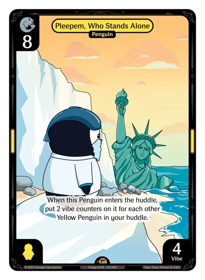 Pleepem, Who Stands Alone - Rare Yellow Character Vibes TCG card