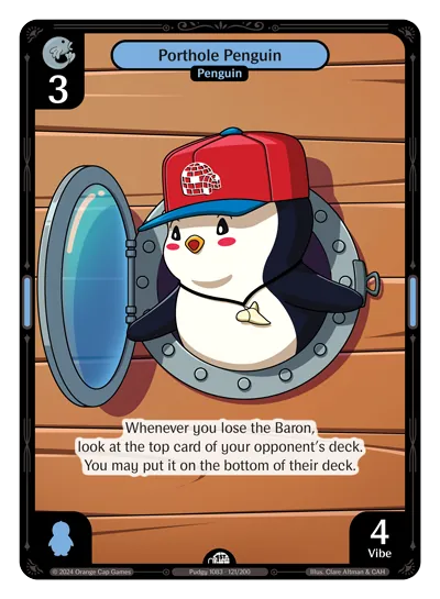 Porthole Penguin Porthole Penguin - Common Blue Character Vibes TCG card