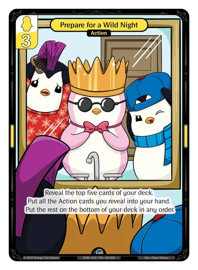 Prepare for a Wild Night - Uncommon Yellow Action Vibes TCG card