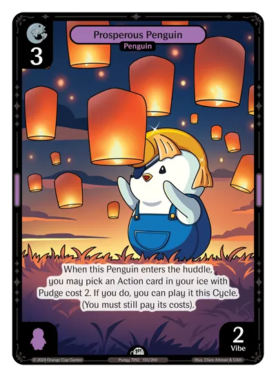 Prosperous Penguin Prosperous Penguin - Common Purple Character Vibes TCG card