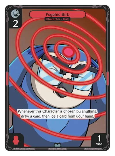 Psychic Birb - Uncommon Red Character Vibes TCG card