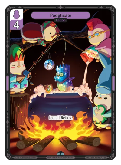 Pudgticate - Uncommon Purple Action Vibes TCG card