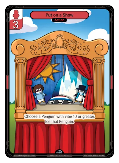 Put on a Show - Uncommon Red Action Vibes TCG card