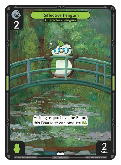 Reflective Penguin - Common Green Character Vibes TCG card
