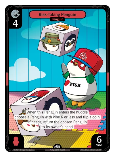 Risk-Taking Penguin - Common Red Character Vibes TCG card