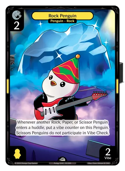 Rock Penguin - Common Yellow Character Vibes TCG card