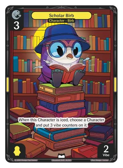 Scholar Birb Scholar Birb - Common Yellow Character Vibes TCG card