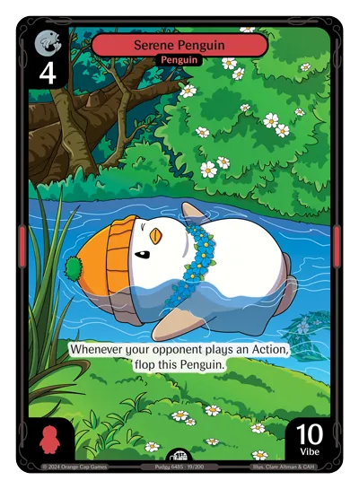 Serene Penguin - Common Red Character Vibes TCG card