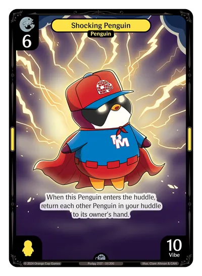 Shocking Penguin Shocking Penguin - Uncommon Yellow Character Vibes TCG card