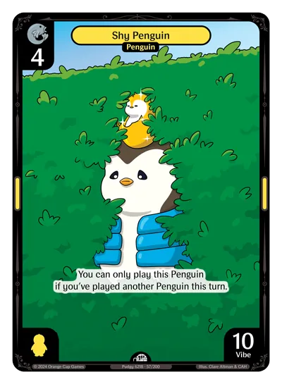 Shy Penguin - Common Yellow Character Vibes TCG card