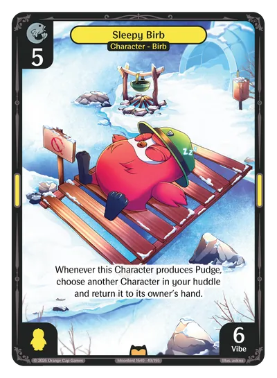 Sleepy Birb - Rare Yellow Character Vibes TCG card