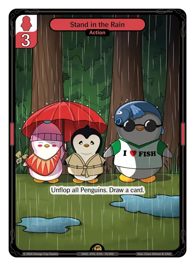 Stand in the Rain - Rare Red Action Vibes TCG card
