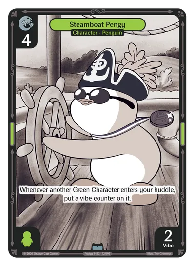 Steamboat Pengy Steamboat Pengy - Uncommon Green Character Vibes TCG card