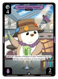 Absent-Minded Penguin Absent-Minded Penguin - Common Purple Character Vibes TCG card