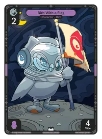 Birb With a Flag Birb With a Flag - Common Purple Character Vibes TCG card