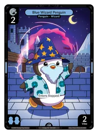 Blue Wizard Penguin Blue Wizard Penguin - Uncommon Blue Character Vibes TCG card
