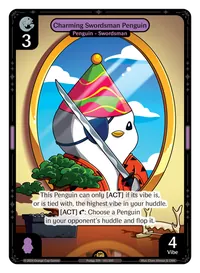 Charming Swordsman Penguin Charming Swordsman Penguin - Rare Purple Character Vibes TCG card
