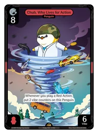 Chub, Who Lives for Action Chub, Who Lives for Action - Rare Red Character Vibes TCG card