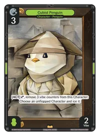 Cubist Penguin Cubist Penguin - Rare Green Character Vibes TCG card