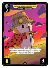 Dashing Swordsman Penguin Dashing Swordsman Penguin - Rare Yellow Character Vibes TCG card