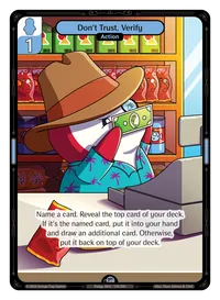 Don't Trust, Verify Don't Trust, Verify - Uncommon Blue Action Vibes TCG card