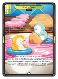 Dunk a Donut Dunk a Donut - Common Yellow, Green Action Vibes TCG card