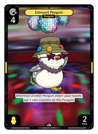 Extrovert Penguin Extrovert Penguin - Common Yellow Character Vibes TCG card