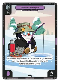 Fisherman Penguin Fisherman Penguin - Common Purple Character Vibes TCG card