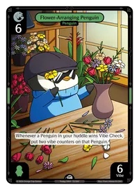 Flower-Arranging Penguin Flower-Arranging Penguin - Common Green Character Vibes TCG card