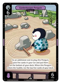 Gardenkeeper Penguin Gardenkeeper Penguin - Common Purple Character Vibes TCG card