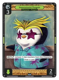 Impressionist Penguin Impressionist Penguin - Uncommon Green Character Vibes TCG card