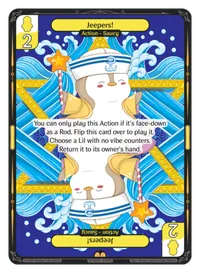 Jeepers! Jeepers! - Rare Yellow Action Vibes TCG card