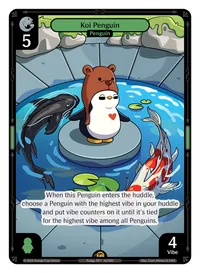 Koi Penguin Koi Penguin - Rare Green Character Vibes TCG card
