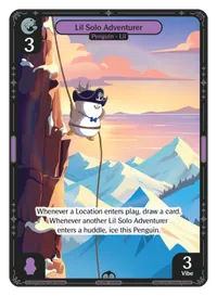Lil Solo Adventurer Lil Solo Adventurer - Uncommon Purple Character Vibes TCG card