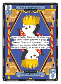 Now a Rod Evermore! Now a Rod Evermore! - Rare Blue Action Vibes TCG card