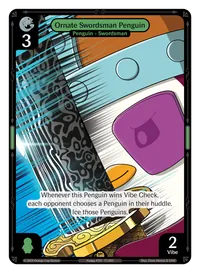 Ornate Swordsman Penguin Ornate Swordsman Penguin - Rare Green Character Vibes TCG card