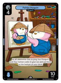 Painter Penguin Painter Penguin - Common Blue Character Vibes TCG card