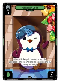 Penguin in Color Penguin in Color - Common Green Character Vibes TCG card