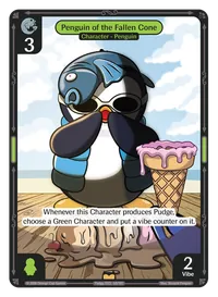 Penguin of the Fallen Cone Penguin of the Fallen Cone - Rare Green Character Vibes TCG card