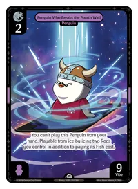 Penguin Who Breaks the Fourth Wall Penguin Who Breaks the Fourth Wall - Common Purple Character Vibes TCG card
