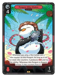 Penguin Who Shakes Penguin Who Shakes - Rare Red Character Vibes TCG card