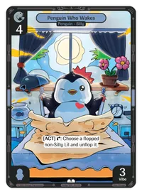 Penguin Who Wakes Penguin Who Wakes - Common Blue Character Vibes TCG card
