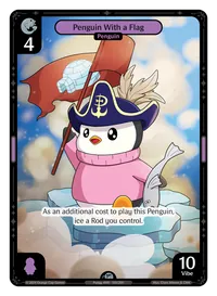 Penguin With a Flag Penguin With a Flag - Uncommon Purple Character Vibes TCG card