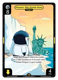 Pleepem, Who Stands Alone Pleepem, Who Stands Alone - Rare Yellow Character Vibes TCG card