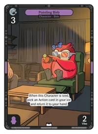 Pointing Birb Pointing Birb - Common Purple Character Vibes TCG card